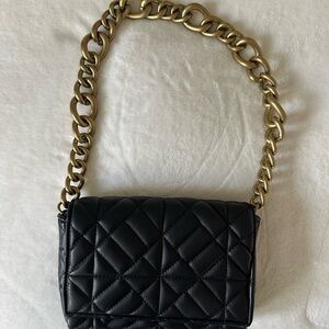Black Quilted Chain Shoulder Bag